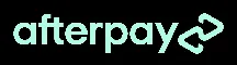 Mint Afterpay wordmark on a black background