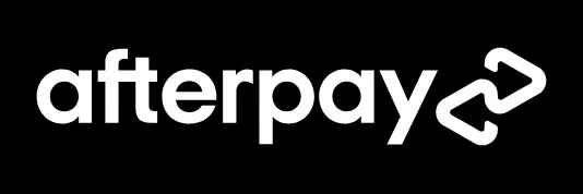 White Afterpay wordmark on black
