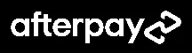 White Afterpay wordmark on black