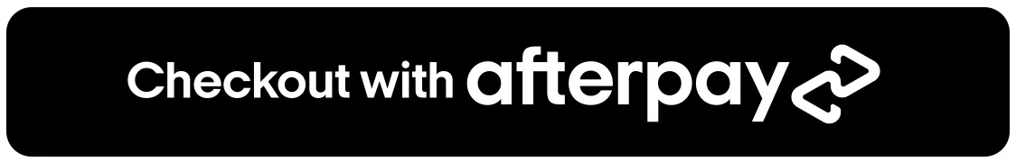 Black Checkout with Afterpay button with a white wordmark, darkMono palette