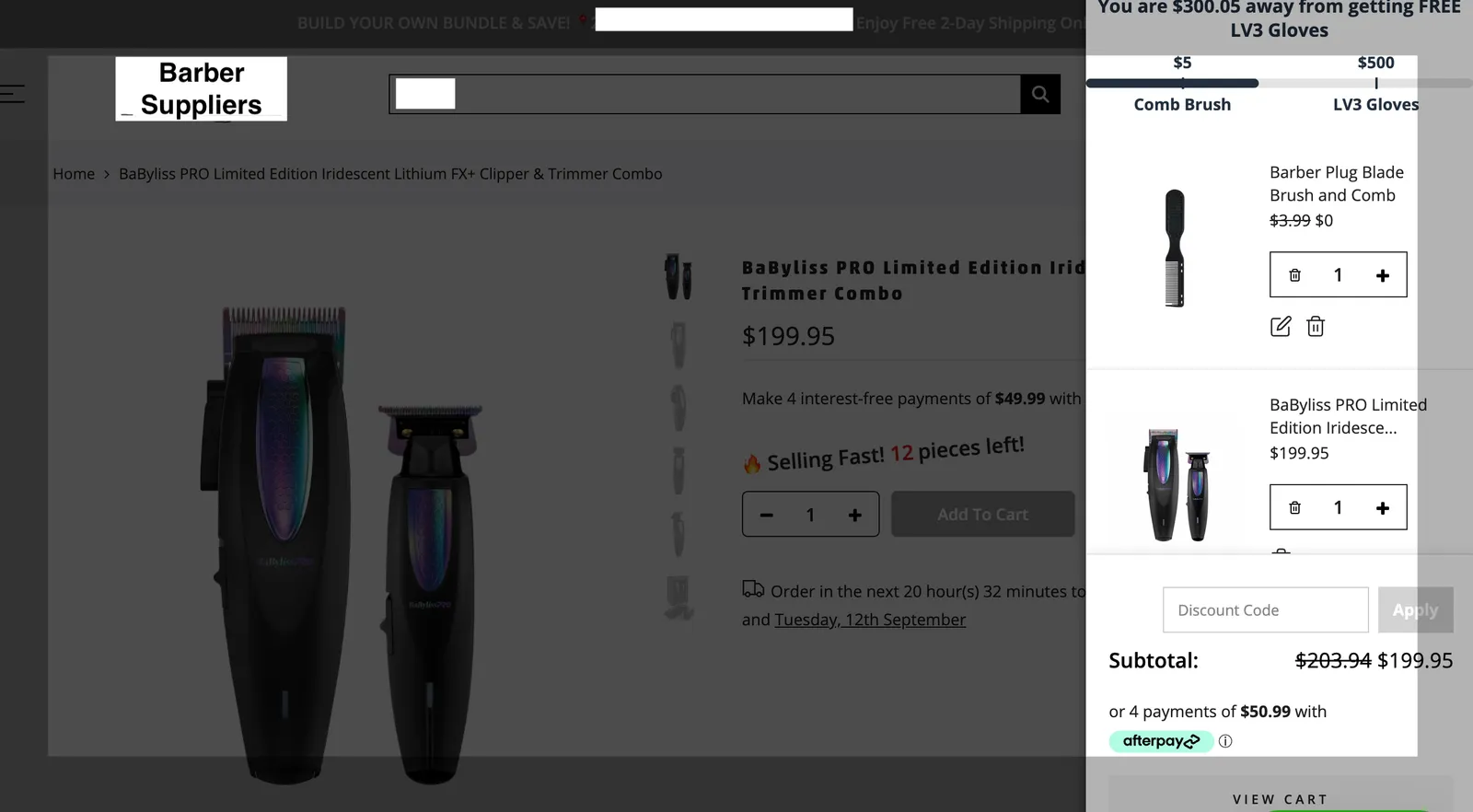 Completed sliding cart image redacted